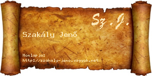 Szakály Jenő névjegykártya