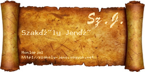Szakály Jenő névjegykártya