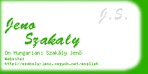 jeno szakaly business card
